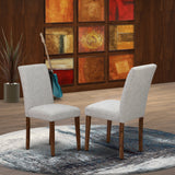 Set of 2, Upholstered Dining Chairs, Antique Walnut Hardwood Structure