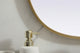Metal Frame Oval Mirror 20X36 Inch, Brass