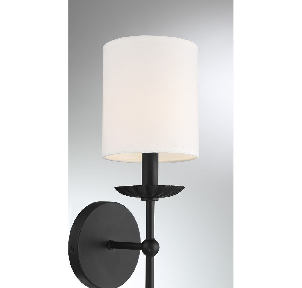 1-Light Wall Sconce, Matte Black