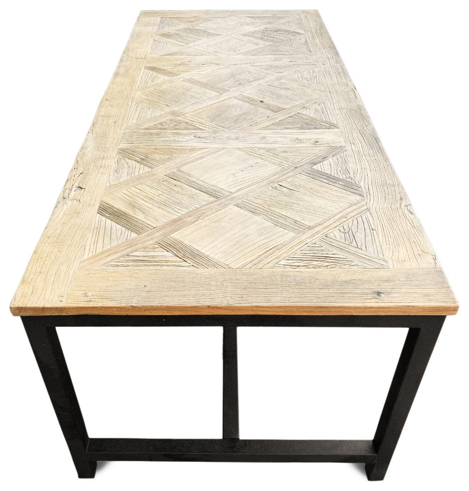 Modern Elm Parquet Dining Table