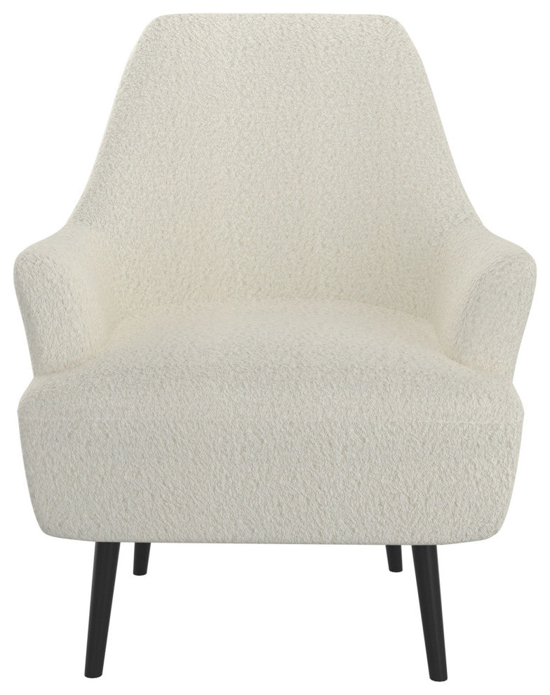 Modern Boucle Fabric Accent Chair, Cream