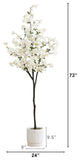 6ft. Artificial Cherry Blossom Tree with White Decorative Planter