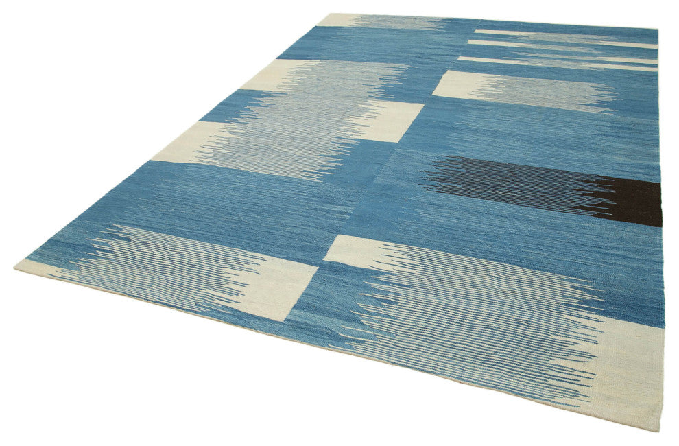 Rug N Carpet - Handwoven Turkish 7' 3'' x 10' 1'' Flatweave Wool Kilim Rug