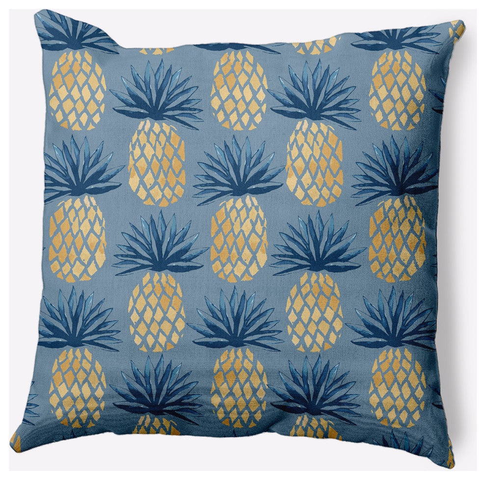 26x26" Pineapple Stripes Nautical Decorative Indoor Pillow, Dusty Smoke