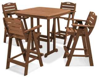 Polywood Nautical 5-Piece Bar Set, Teak