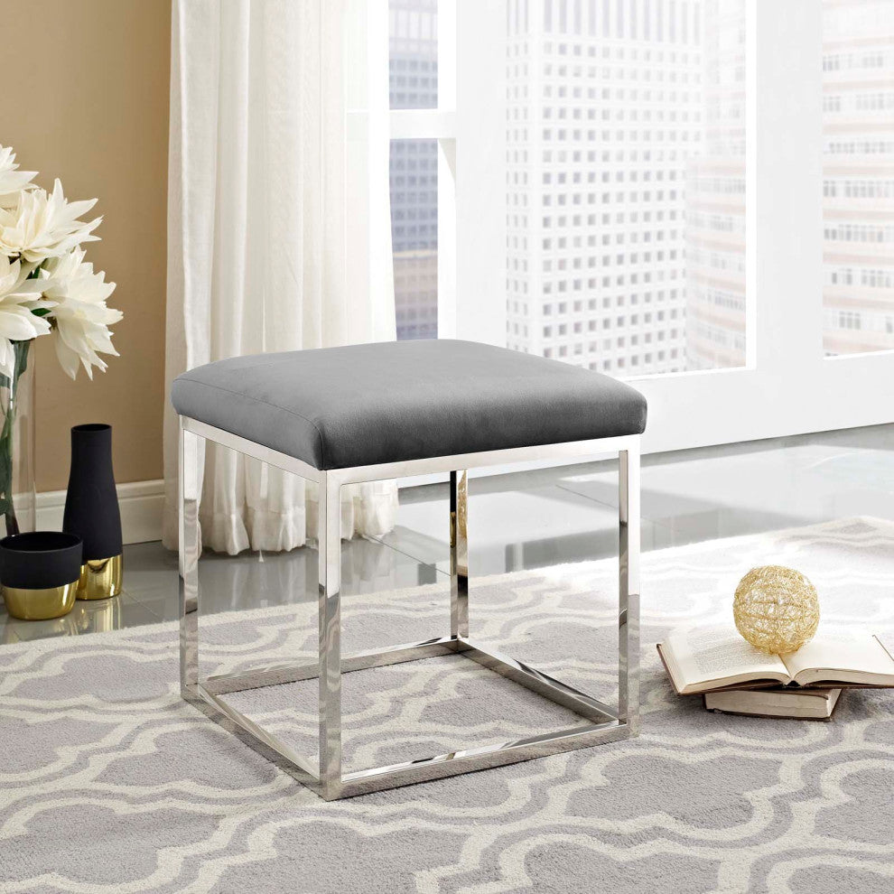 Modway Gaze Ottoman, Silver Gray
