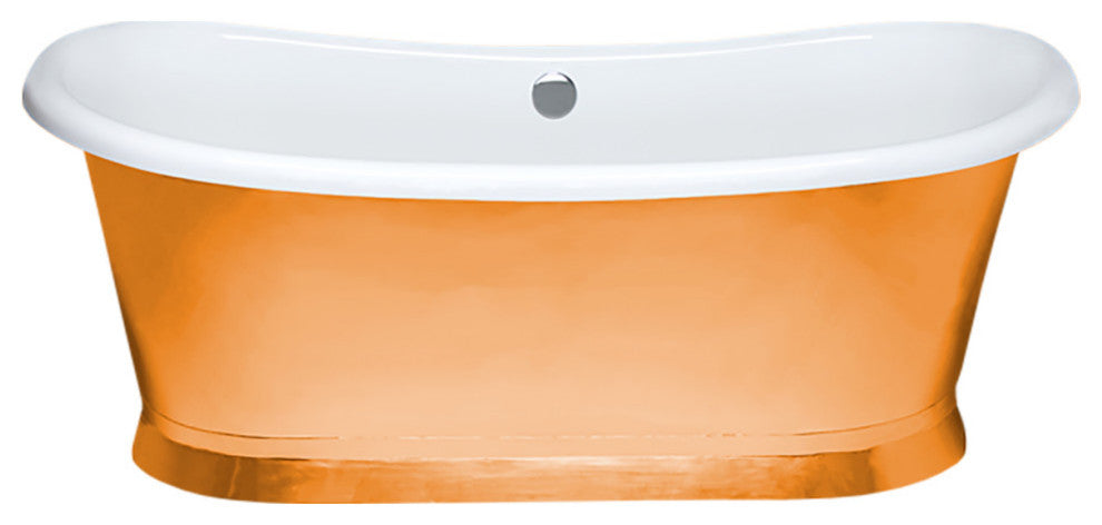 Malibu Lido Oval Soaking Bathtub 64x28x26 Smooth Brass