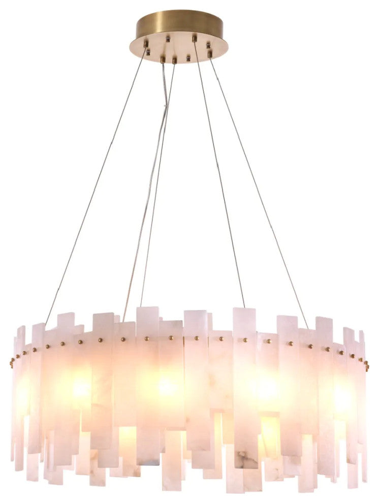 Alabaster Modern Chandelier, Eichholtz Pizzorni