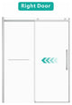 60" Double Sliding Frameless Shower Door with Clear Tempered Glass, Chrome