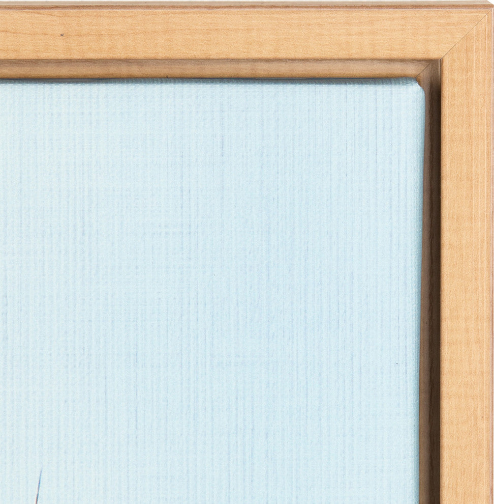 Sylvie Four Palm Trees Natural Framed Canvas Wall Art by Simon Te Tai