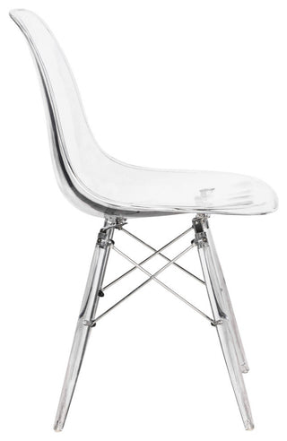 Dover Molded Dining Side Chair With Acrylic Base, Set of 4, Clear