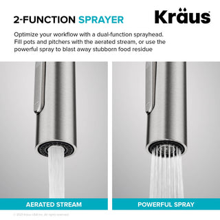 Oletto Pull-Down 1-Hole Kitchen Faucet, Spot Free Stainless Steel