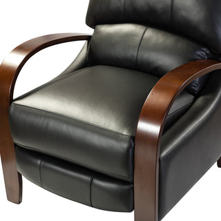 Amanda Genuine Leather Manual Recliner, Black