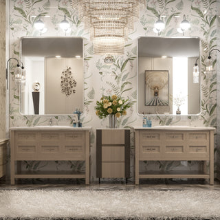 Metal Frame Decorative Rectangular Wall Mount Mirror, Sliver, 30"x36"