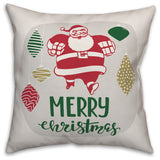 Vintage Merry Christmas Throw Pillow, 18"x18"