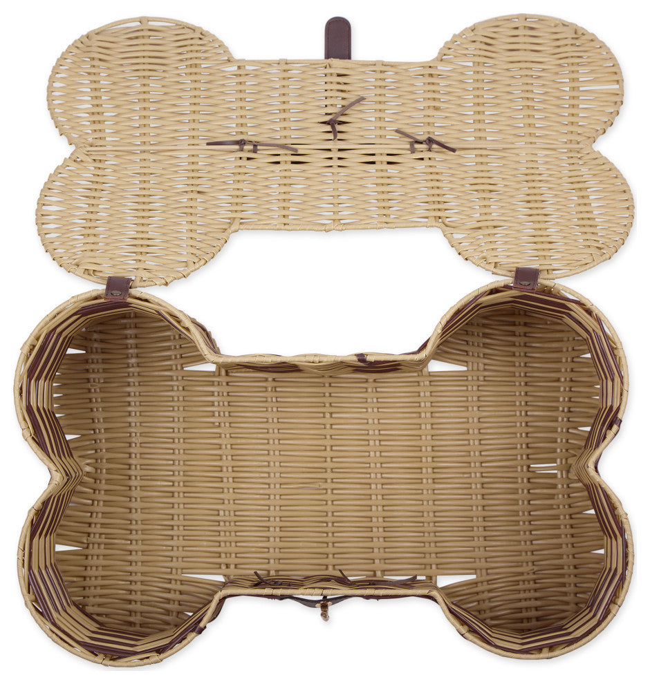 Stripe Bone Shape Toy Basket Large 24x15x9