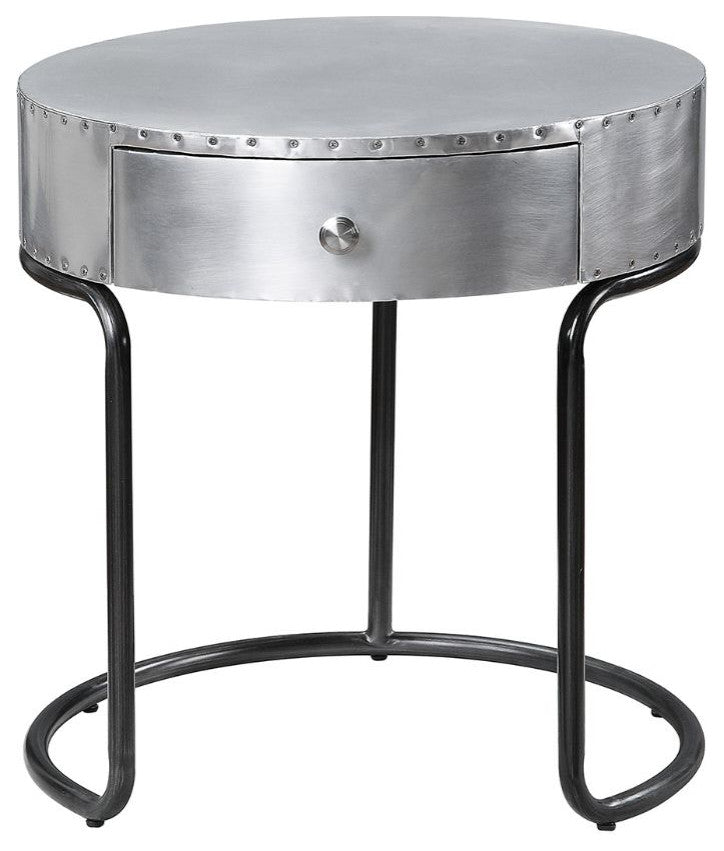 Acme Brancaster End Table With Drawer Aluminum