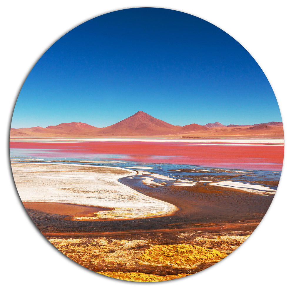 High Mountains In Bolivia, Landscape Round Wall Art, 11"