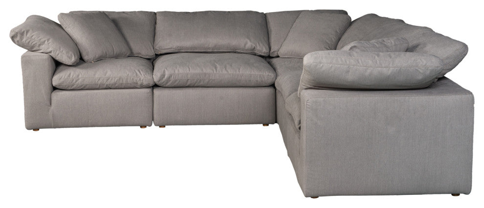 Terra Condo Classic L Modular Sectional Livesmart Fabric Light Grey