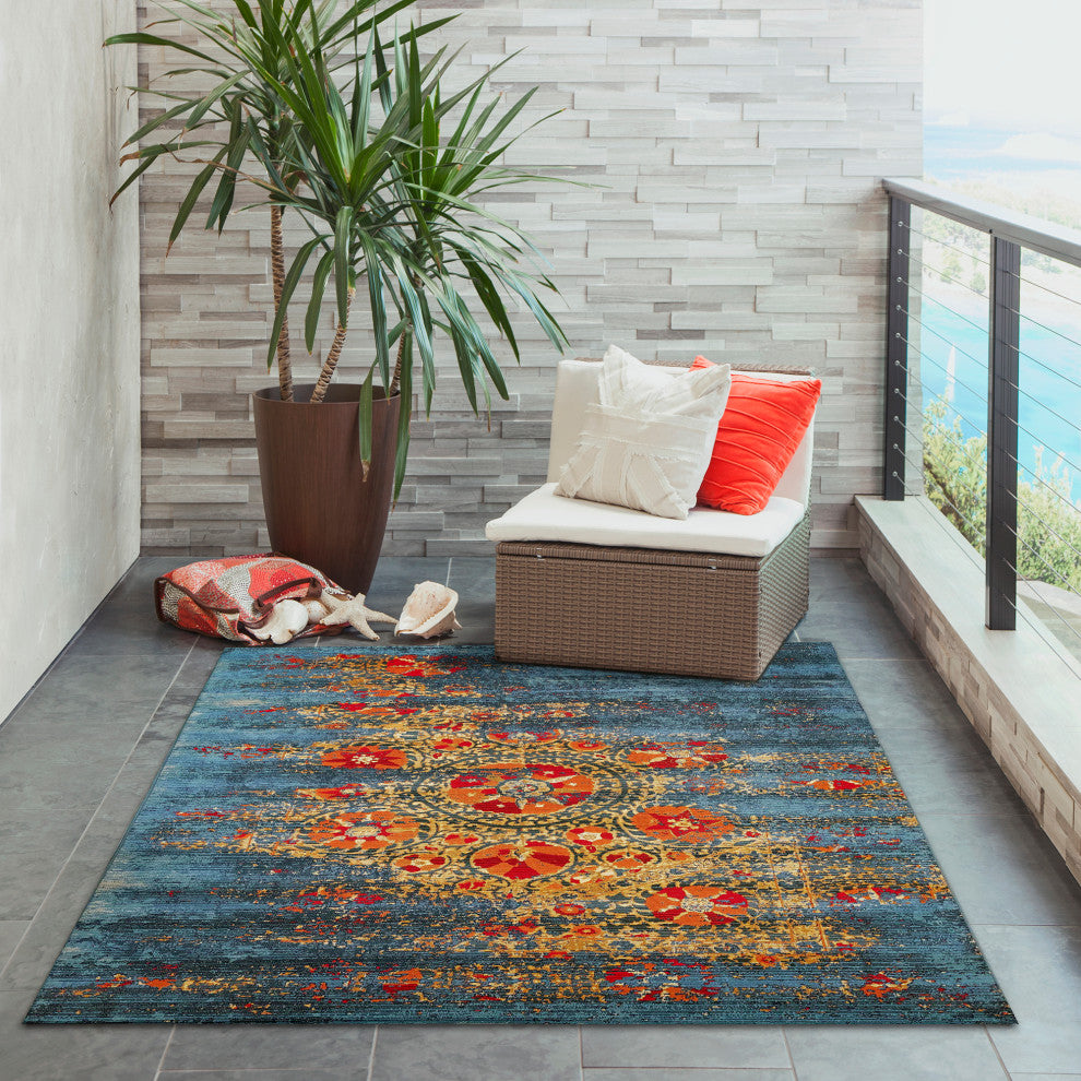 Marina Suzanie Indoor/Outdoor Rug, Blue, 6'6"x9'3"