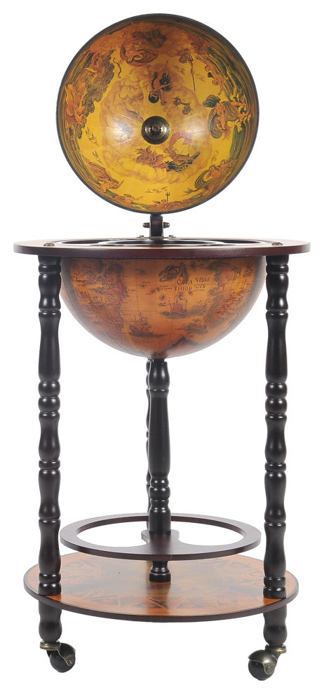 17" X 17" X 35" Globe Bar Table 330Mm 4 Legs Stand  Red