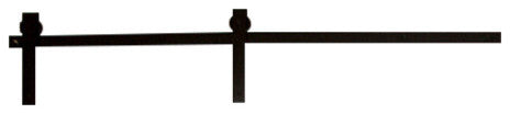 Bypass Barn Door Hardware, Black, 96"