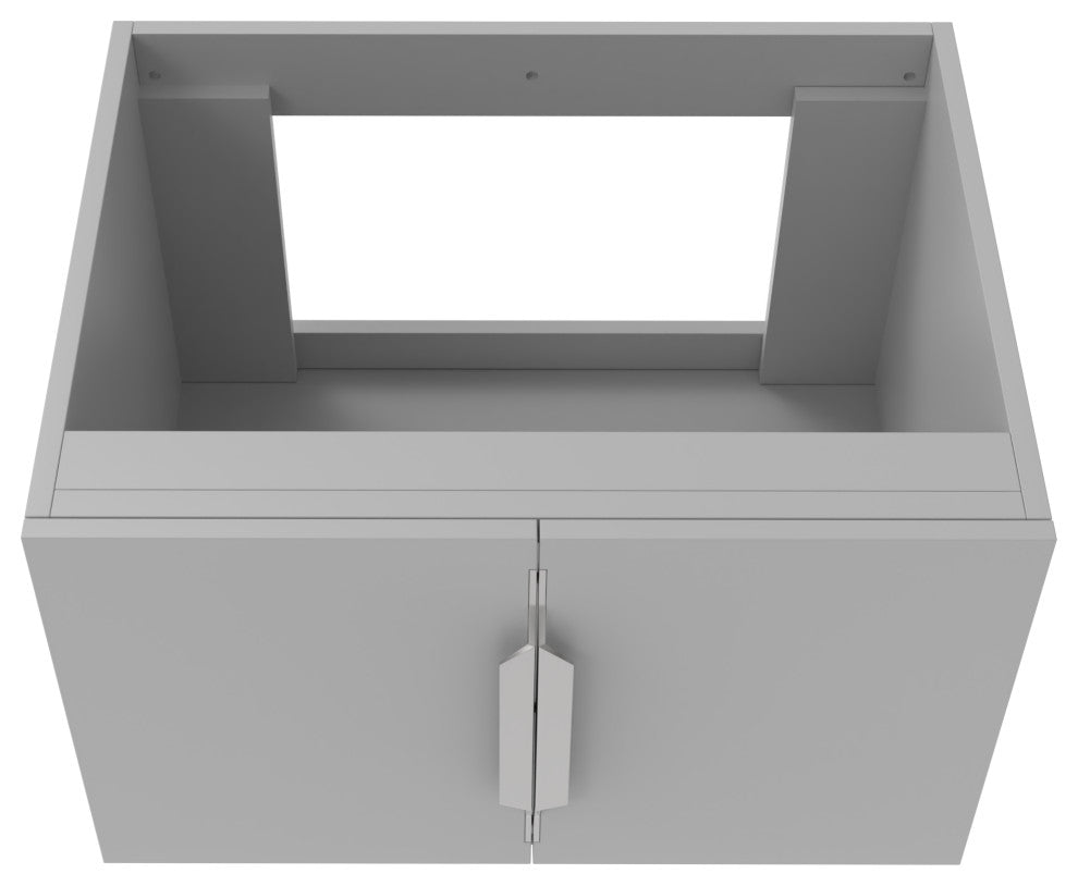 CastelloUSA Alpine 24" Wall Mounted Vanity, Base Only, Gray, Chrome Handles