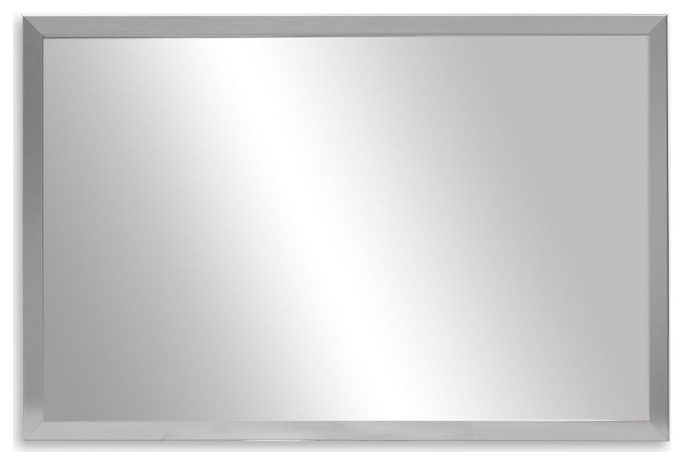 Ellis Framed Wall Mirror, Silver, 36"x36"