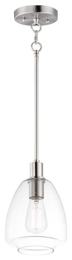 Maxim Lighting Babylon 7.25" 1-Light Pendant, Satin Nickel/Clear, 11112CLSN