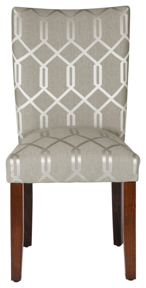 Benzara BM195012 Wooden Parson Dining Chairs, Gray, Set of 2