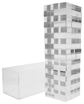 OnDisplay 3D Luxe Acrylic Stacking Tower Puzzle Game- Tumbling Block Game (Clea