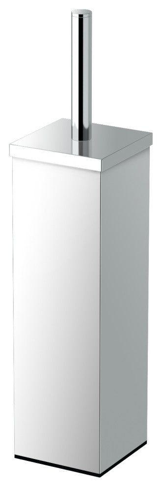 Elegant Square Toilet Brush Holder, Chrome