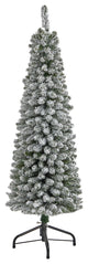 Nearly Natural 5ï¿½ Flocked Pencil Artificial Christmas Tree/318 Bendable Branches