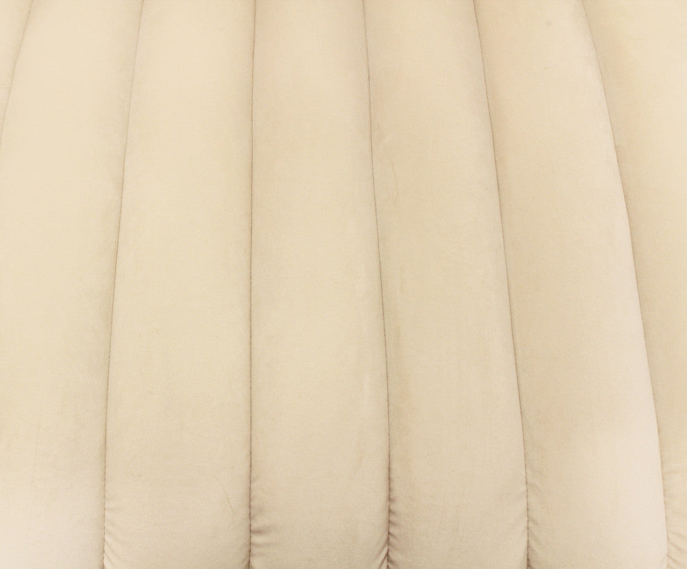 Ruth Lounge Chair with 1 Toss Pillow, Ivory, Gold Tone Metal Legs