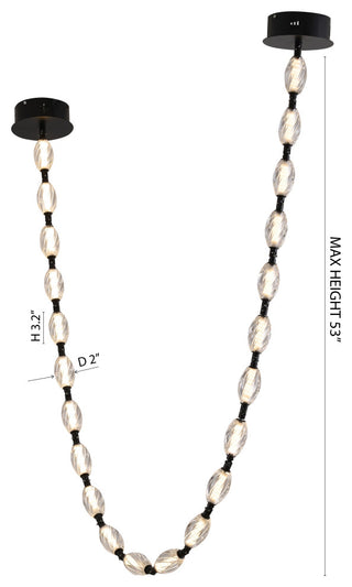 22-Light Black LED Chandelier With Clear Crystal Shades