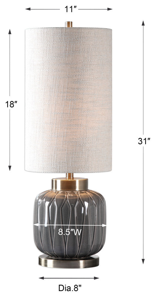 Uttermost Zahlia Aged Gray Ceramic Lamp