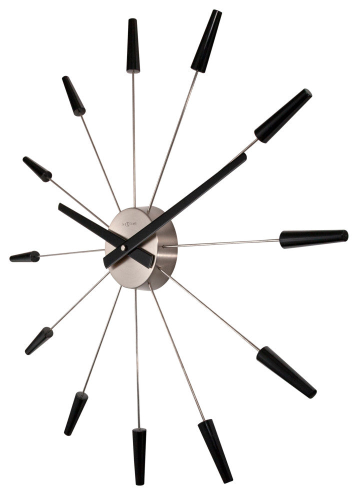 NeXtime Plug Inn Spoke Wall Clock, Black