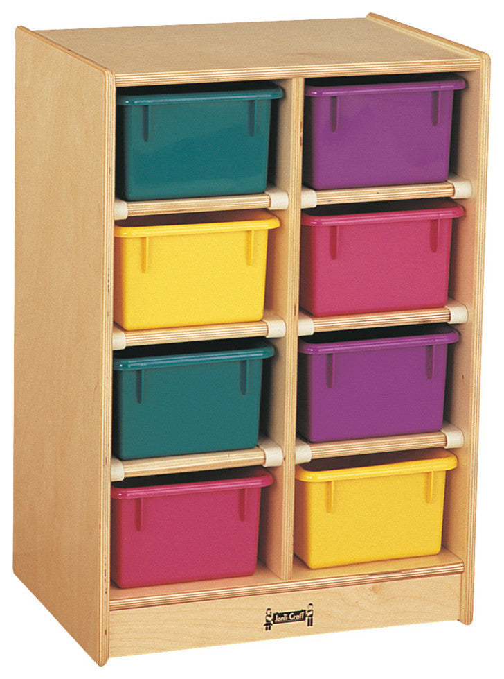Jonti-Craft 8 Cubbie-Tray Mobile Unit With Colored Trays
