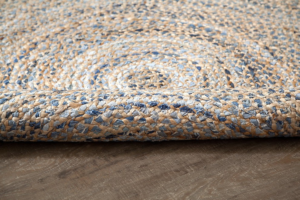 Anji Mountain Kerala Denim & Jute Area Rug, Round 6'' x 6''