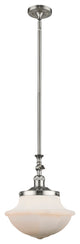 Large Oxford 1-Light Mini Pendant, Brushed Satin Nickel, Matte White