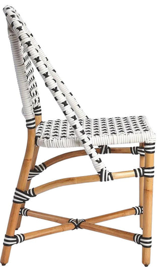 Modern White Rattan Side Chair Design