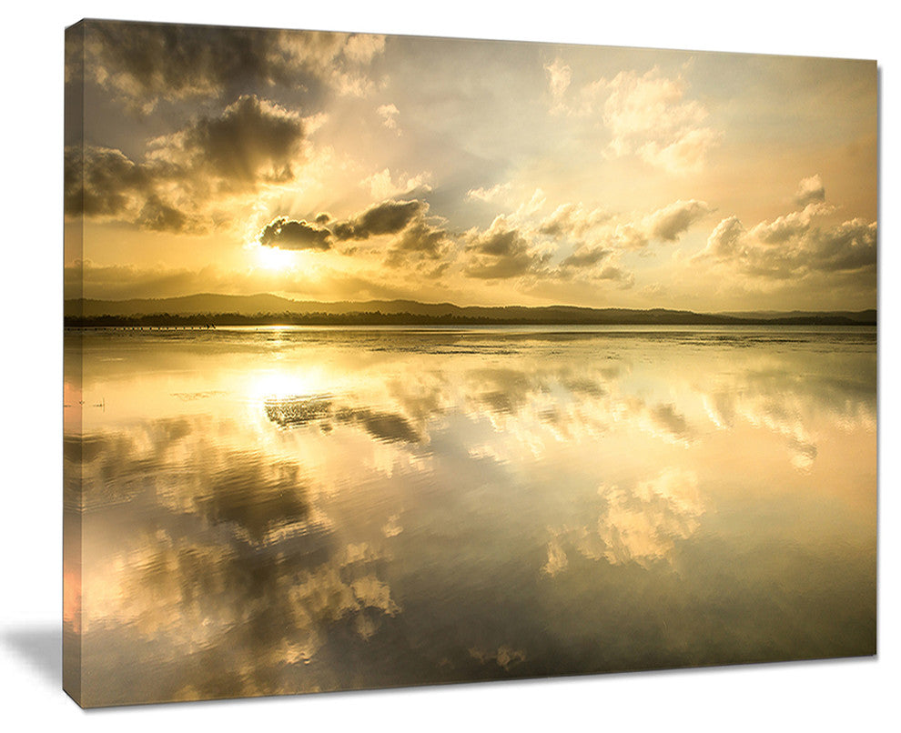 "Amazing Foreshore Reserve Reflection" Seashore Canvas Print, 40"x30"