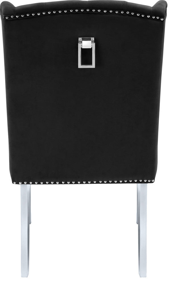 Suri Velvet Upholstered Dining Chair, Black