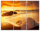 "Sun Tinted Beach" Photography Glossy Metal Wall Art, 3 Panels, 36"x28"