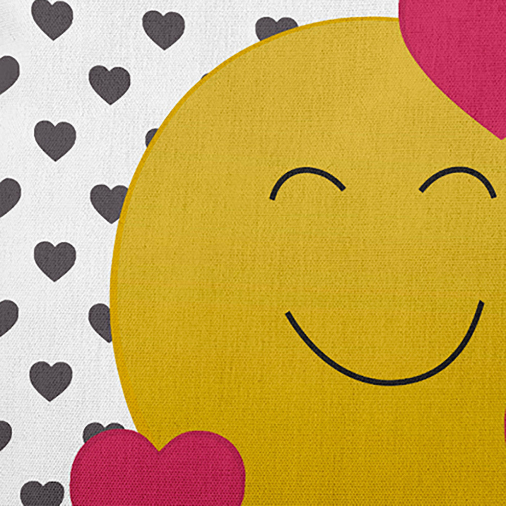 Love Emoji Decorative Throw Pillow, Dark Gray, 20"x20"