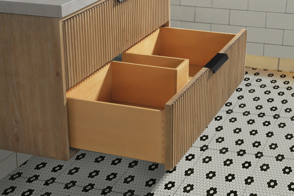 Ari Kitchen and Bath San Diego Bath Vanity, Weathered Fir, 42", Floating