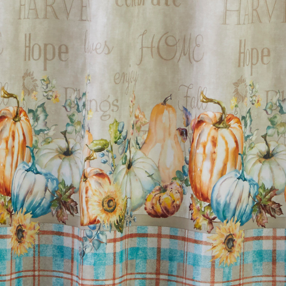 SKL Home Harvest Sentiments Shower Curtain and Hook Set