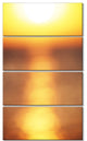 Abstract Yellow Sunset Reflection, Landscape Canvas Wall Art, 28"x48", 4 Panels