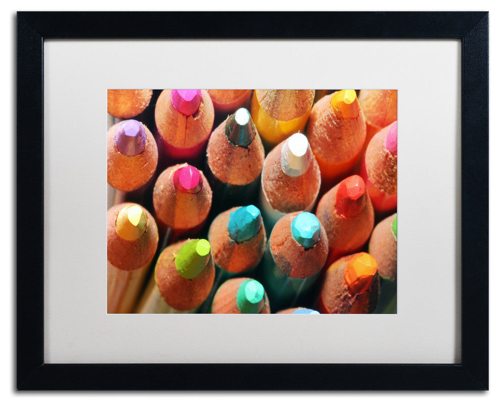 Jason Shaffer 'Pencils' Matted Framed Art, Black Frame, White Mat, 20x16