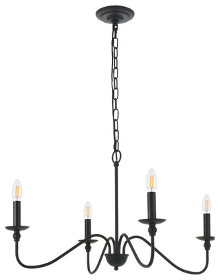 Matte Black Finish 4-Light Pendant